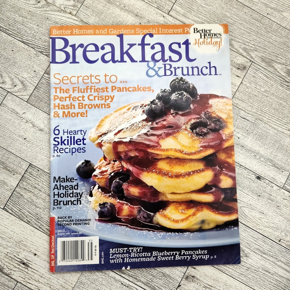 Breakfast & Brunch Better Homes & Gardens 2013 Magazine Holiday Recipes Cookbook